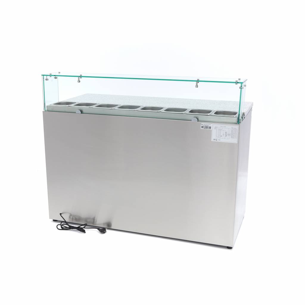 Chladnička na pizzu s 3 dveřmi - 137 cm - 400 l - včetně skleněného krytu