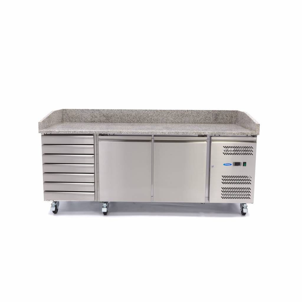 Chladnička na pizzu s 2 dveřmi - 202 cm - 780 l - 7 zásuvek