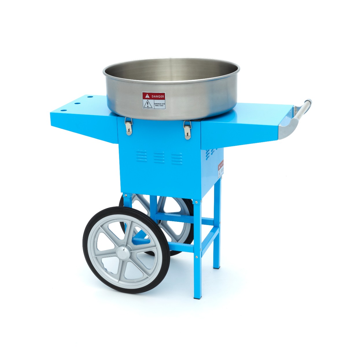 Stroj na cukrovou vatu - Ø 52 cm - modrý - s vozíkem