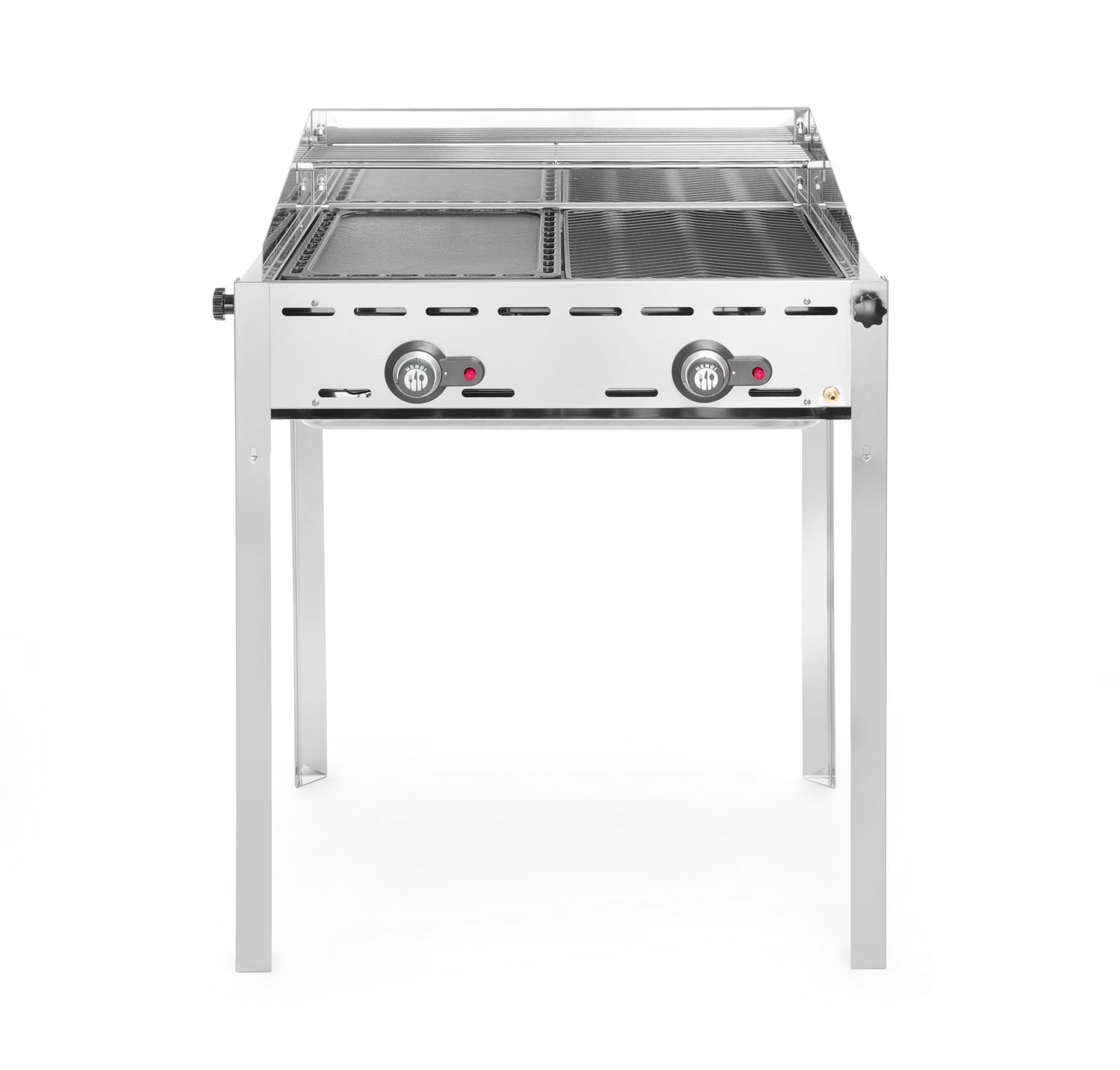 2-hořákový plynový gril Green Fire Profi Line, HENDI, Profi Line, Smaltovaná litinová pánev a mřížka GN 1/1, 11,6kW, 740x615x(H)825mm
