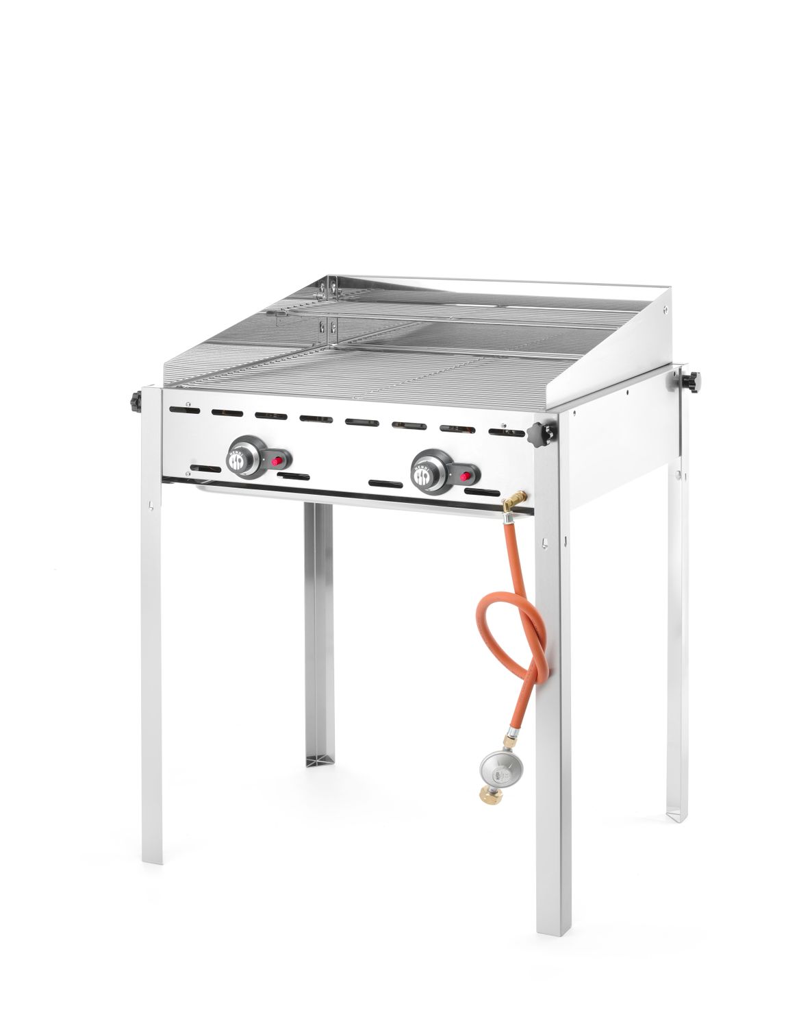 2-hořákový plynový gril Green Fire Profi Line, HENDI, Profi Line, Smaltovaná litinová pánev a mřížka GN 1/1, 11,6kW, 740x615x(H)825mm