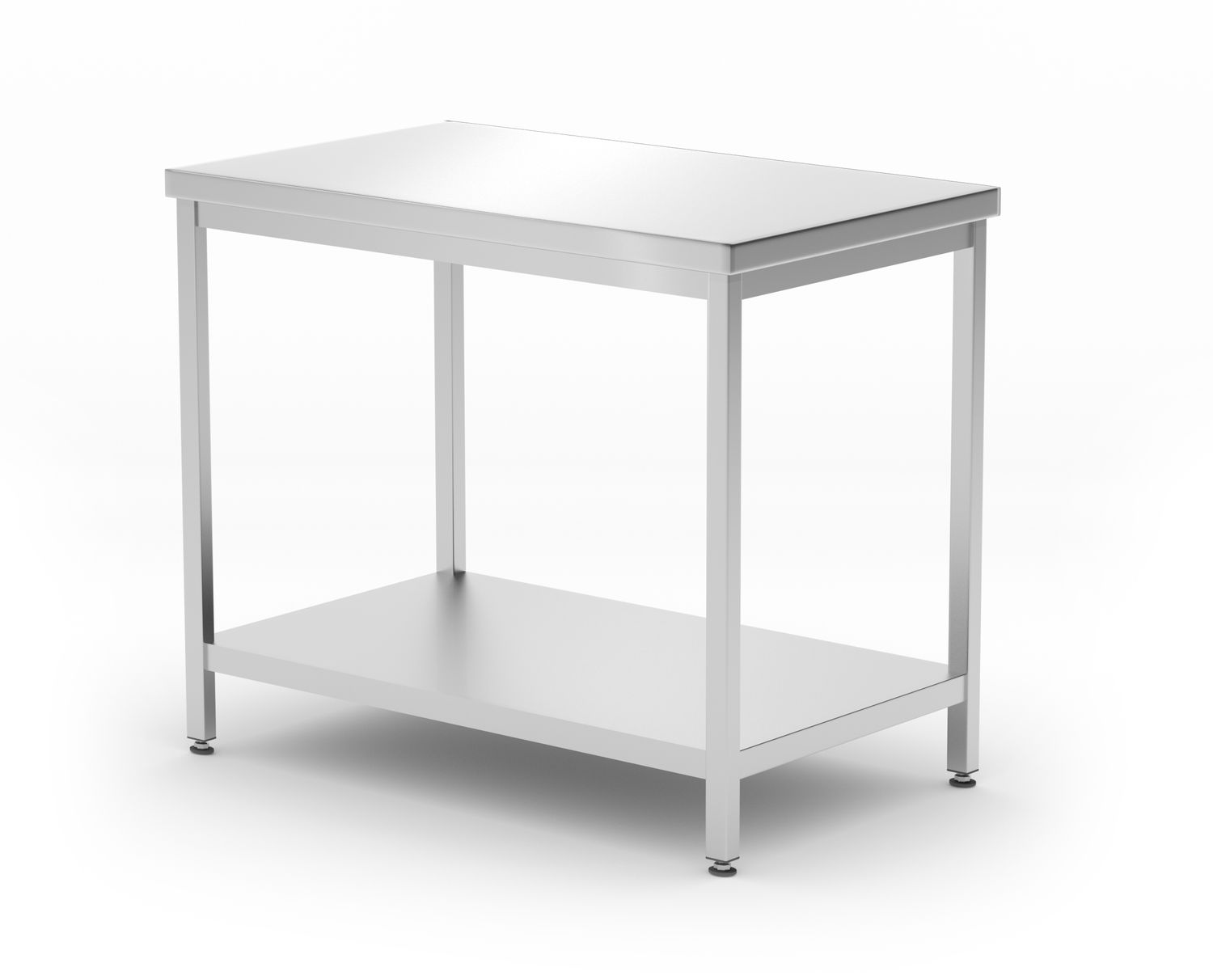 Centrální stůl s policí – šroubový, hloubka 600 mm, HENDI, Profi Line, 1000x600x(H)850mm