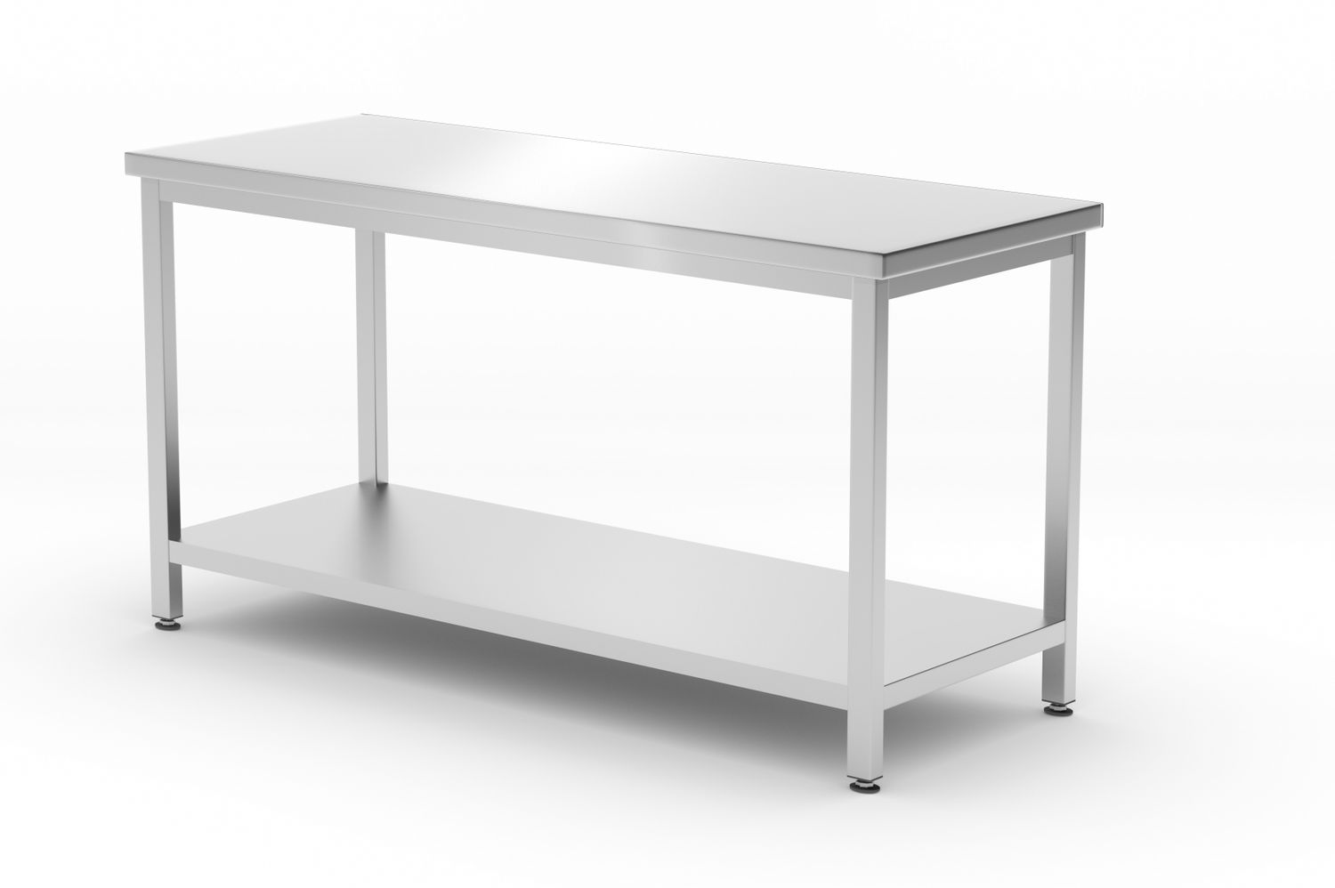 Centrální stůl s policí – šroubový, hloubka 600 mm, HENDI, Profi Line, 1600x600x(H)850mm
