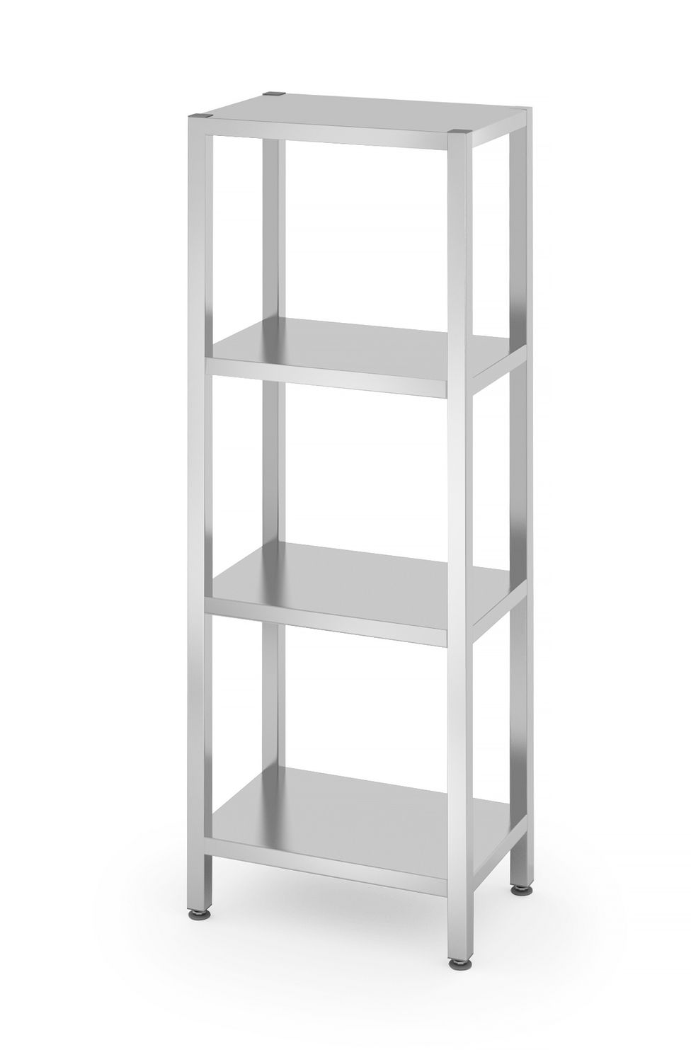 Skladovací regál se 4 plnými policemi – šroubový, HENDI, Kitchen Line, 600x400x(H)1800mm