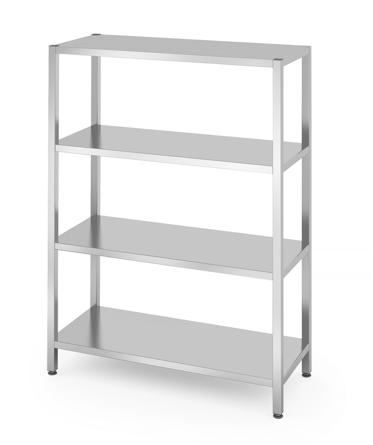 Skladovací regál se 4 plnými policemi – šroubový, HENDI, Kitchen Line, 1200x500x(H)1800mm