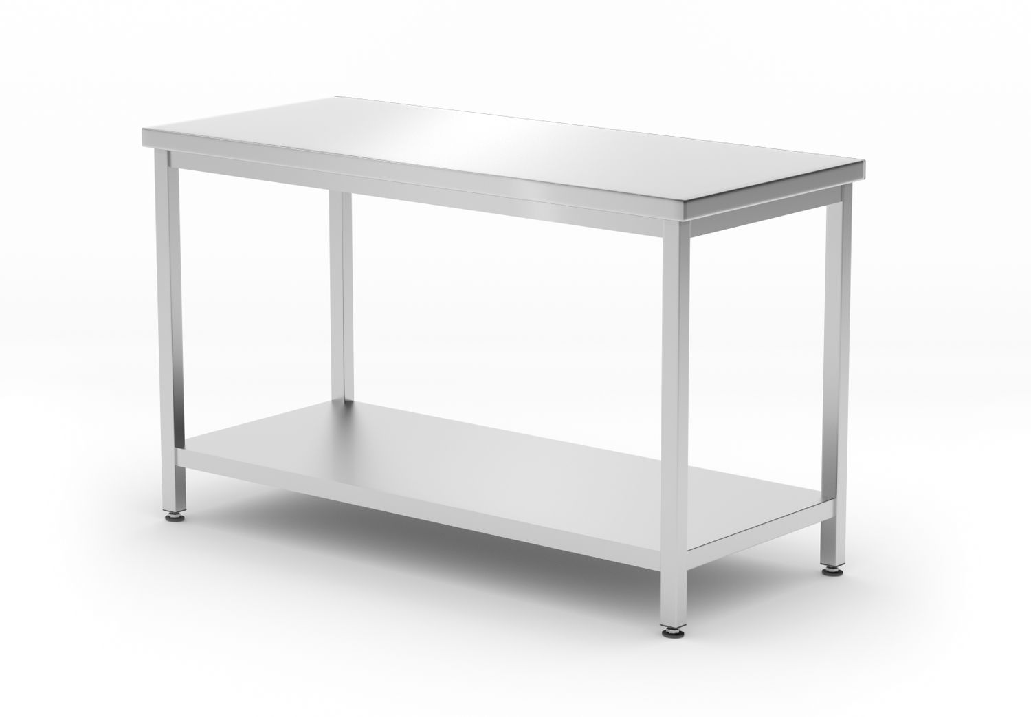 Centrální stůl s policí – šroubové, hloubka 600 mm, HENDI, Kitchen Line, 1200x600x(H)850mm