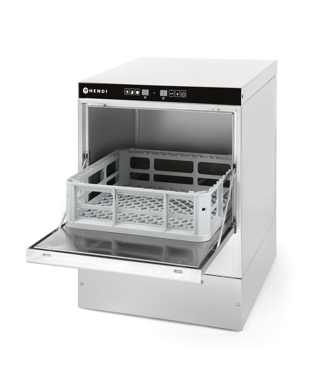 Myčka skla a nádobí, 40 x 40 – elektronické ovládání – 3 mycí programy, HENDI, 230V/2800W, 470x510x(H)710mm 230268