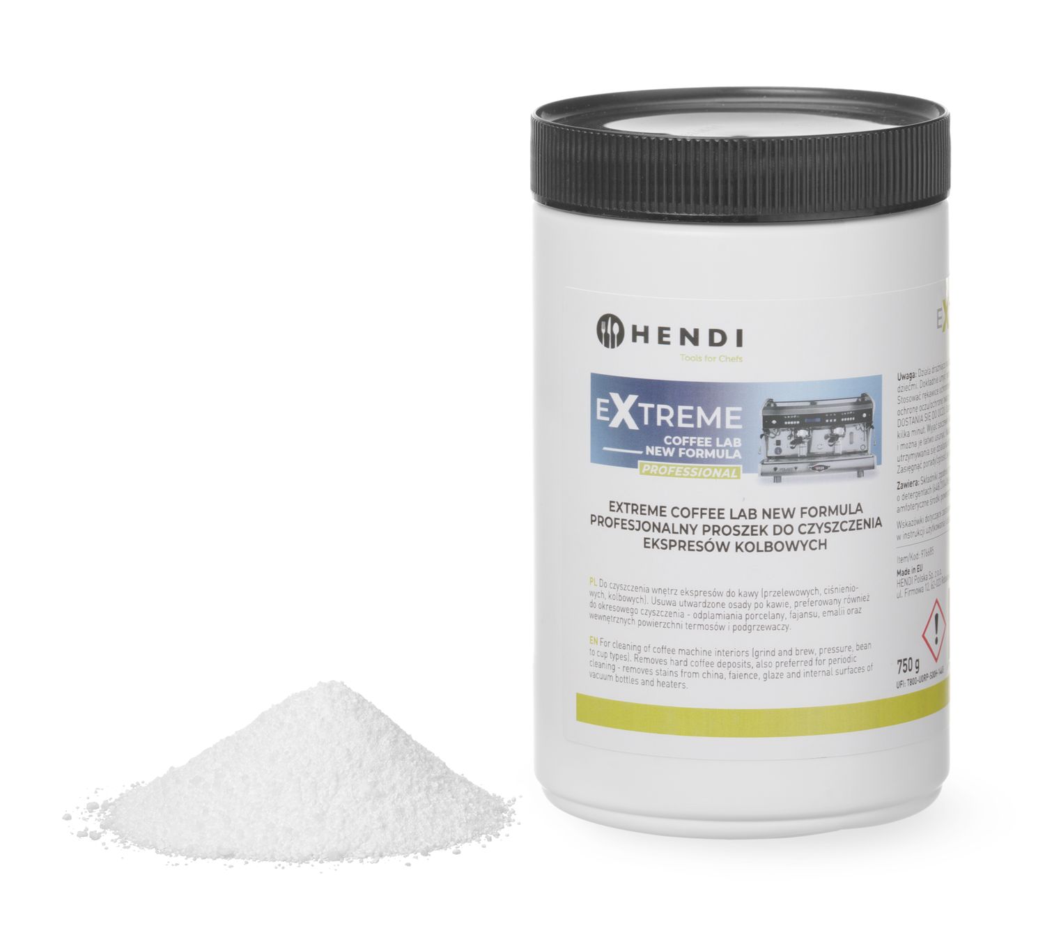 Extreme Coffee Lab New Formula profesionální čisticí prostředek pro pákové kávovary, HENDI, 0,75 kg