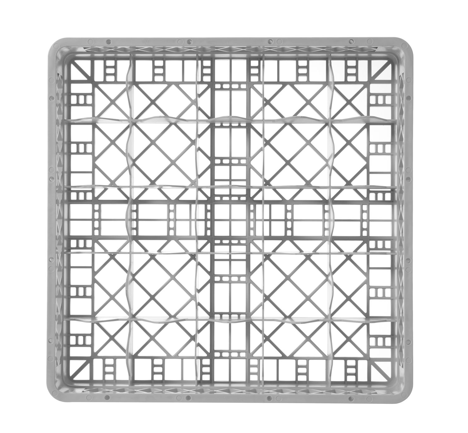 Koš na sklo 500 x 500 mm, HENDI, 25 přihrádek, 500x500x(H)104mm 877036