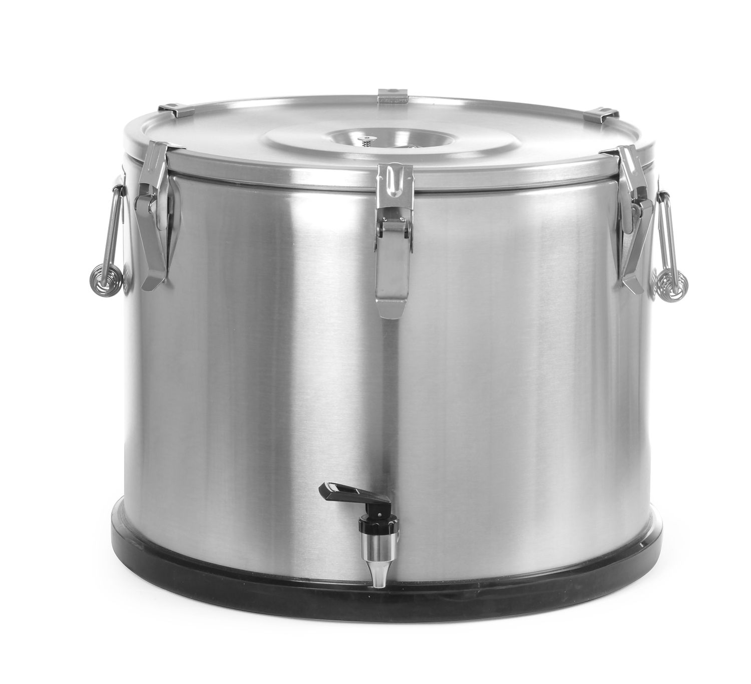 Izolační přenosný termos – s kohoutkem, HENDI, Profi Line, 50L, Stříbrná, ⌀480x(H)380mm s kohoutkem, art.710333