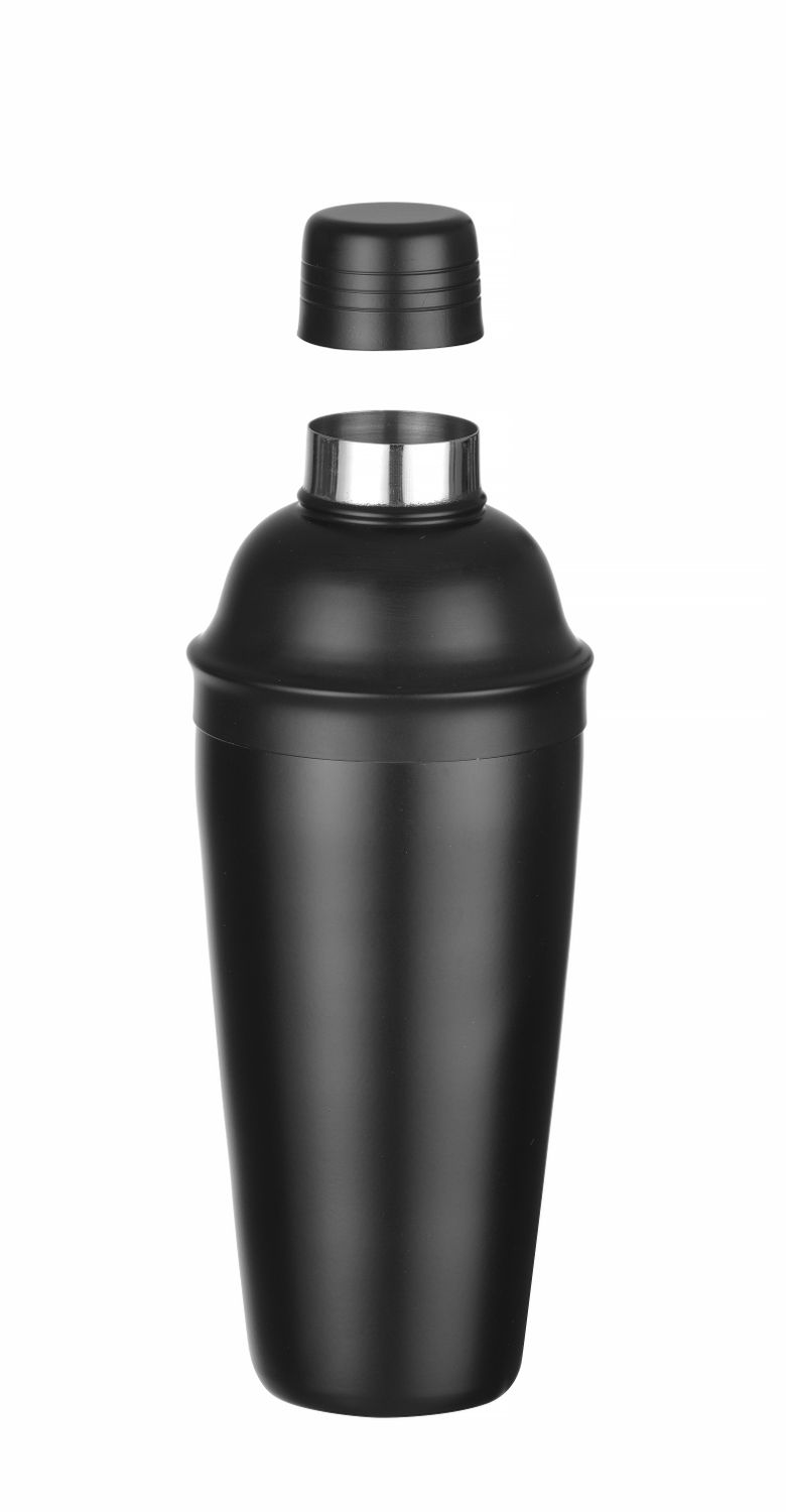 3-dílný Cobblerův shaker, BarUp, Černá, ⌀85x(H)240mm
