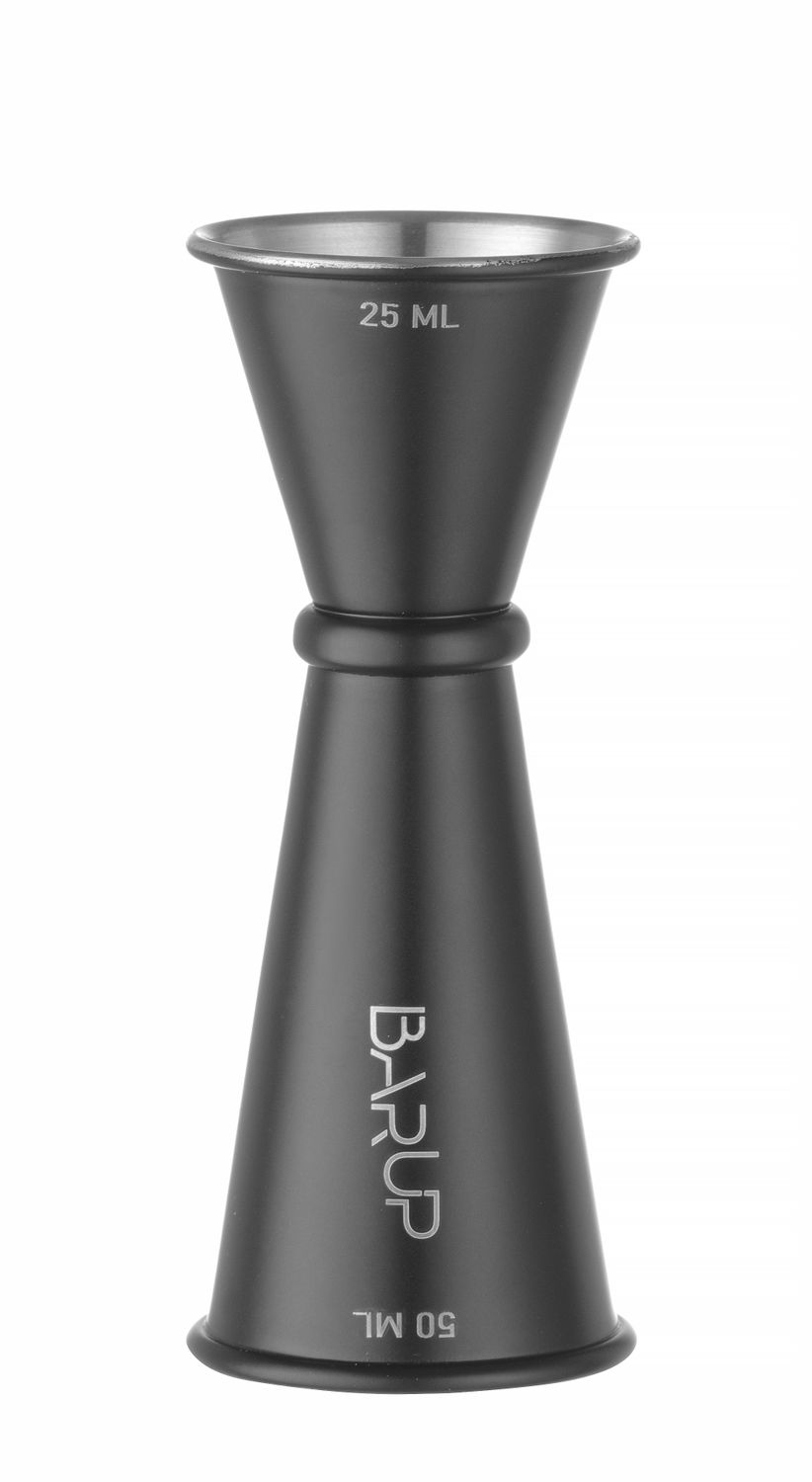 Barmanská odměrka - jigger 25/50 ml, BarUp, Černá, ⌀44x(H)110mm