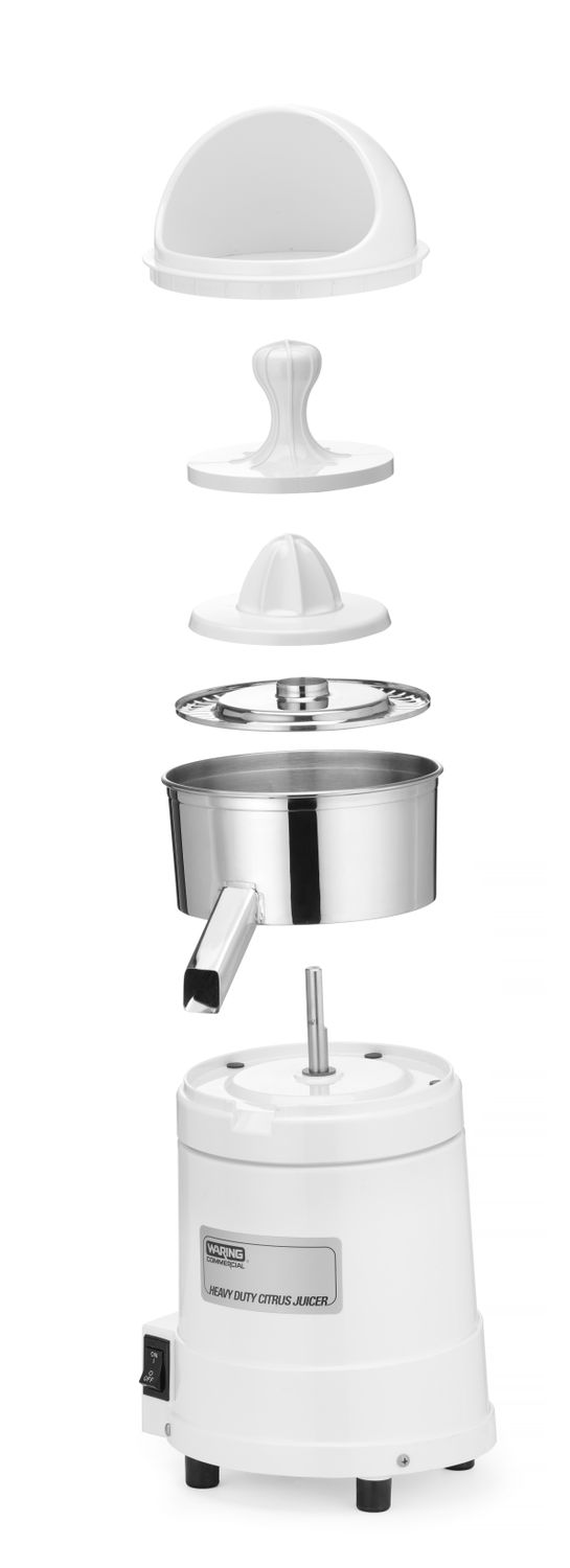 Elektrický odšťavňovač s ochranou proti stříkání, Waring, Bílá, 230V/375W, 254x254x(H)495mm