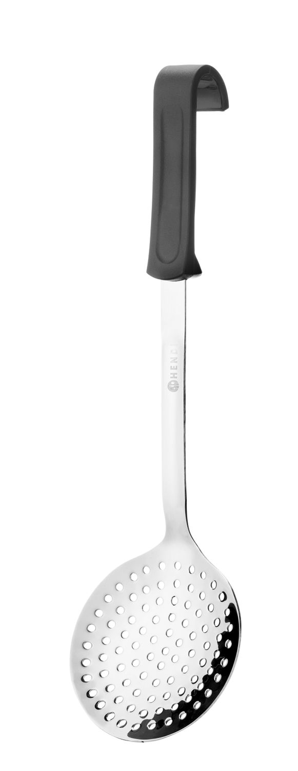 Kulatá cedící lžíce, HENDI, Černá, 370x105mm 529041