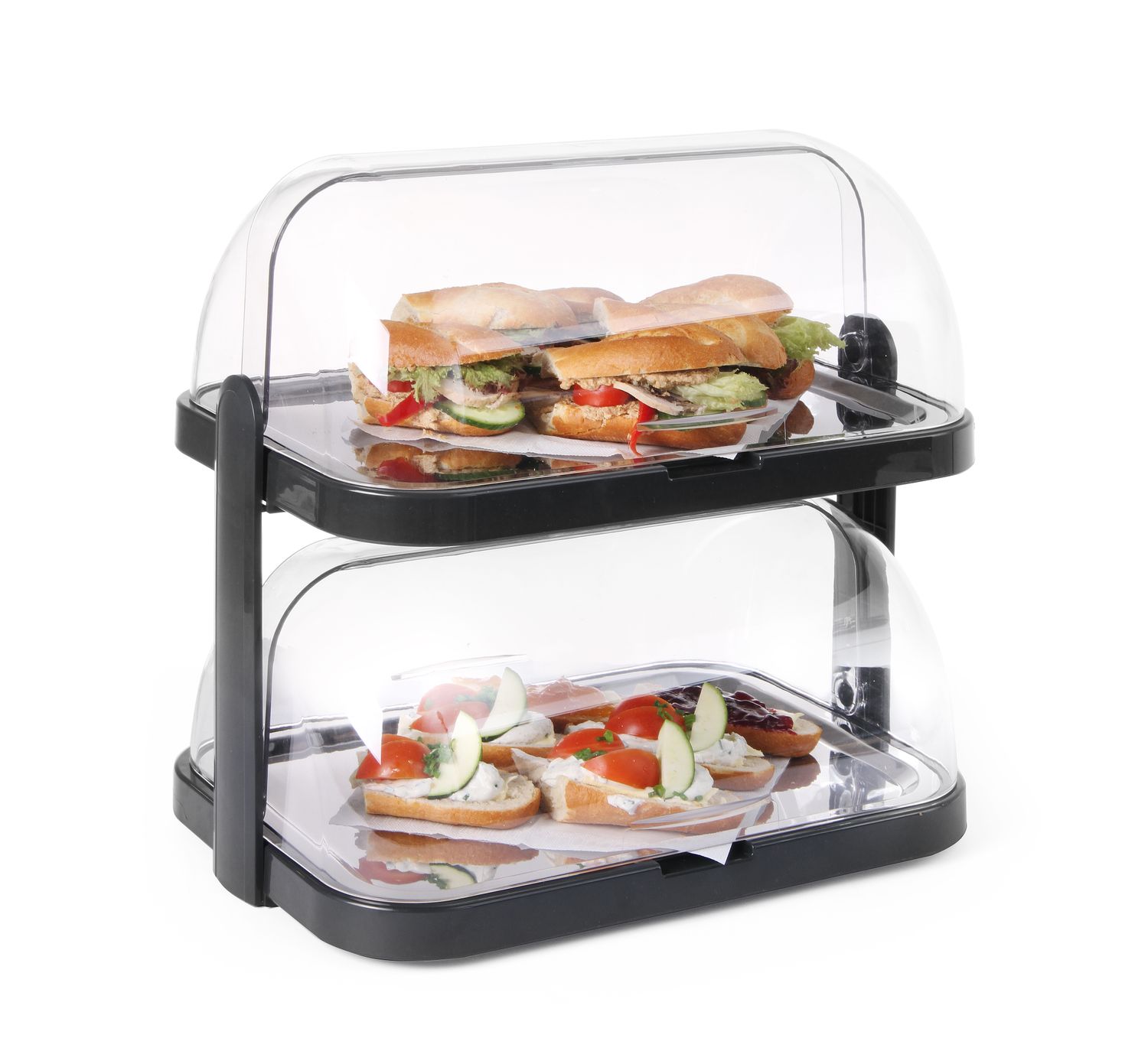 Otočný displej s chlazením Duo UNIQ, HENDI, navržený Robertem Bronwasserem, Černá, 480x355x(H)480mm, Obdélníkový Rolltop 871812