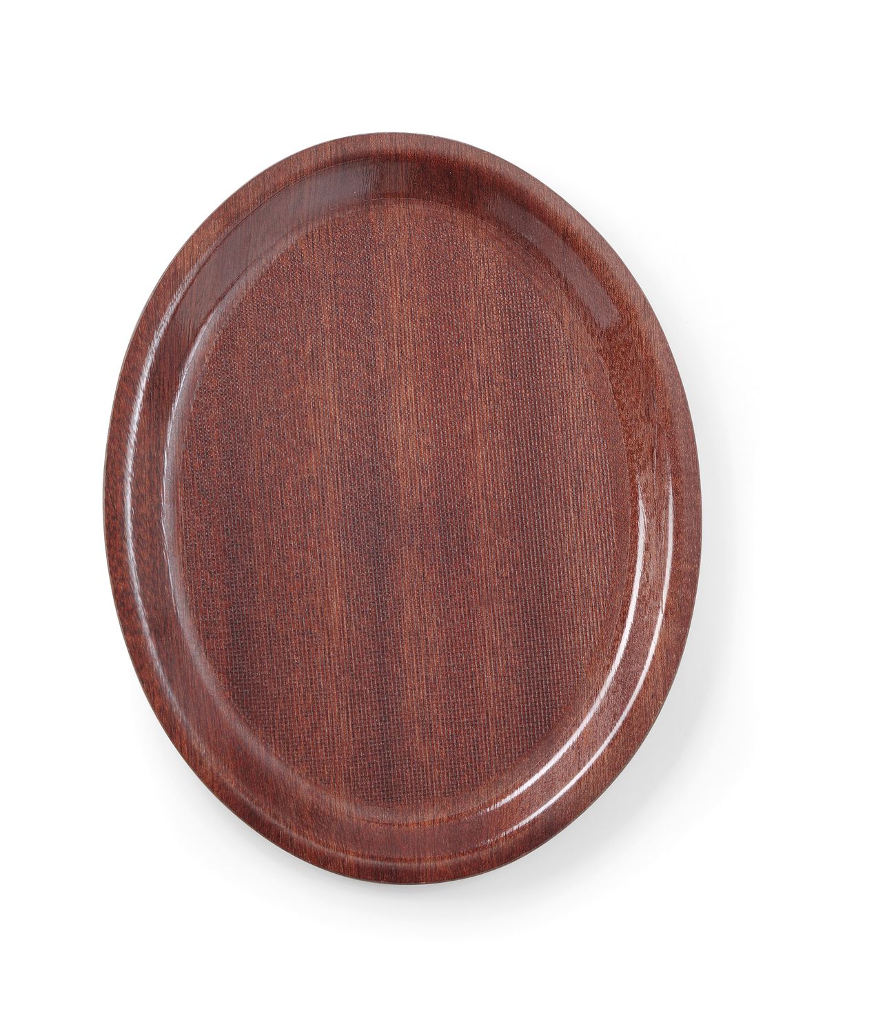 Laminovaný servírovací podnos, protiskluzový, oválný, AmerBox, Mahagon, 200x265mm AmerBox, Mahagon, 200x265mm