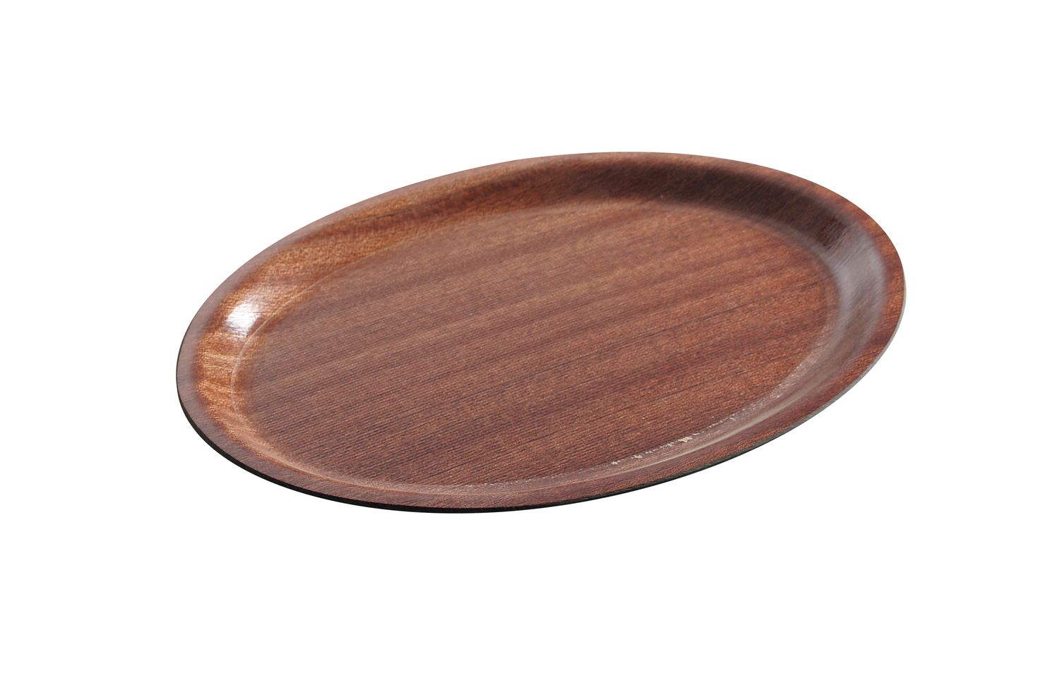 Laminovaný servírovací podnos, protiskluzový, oválný, AmerBox, Mahagon, 200x265mm AmerBox, Mahagon, 200x265mm