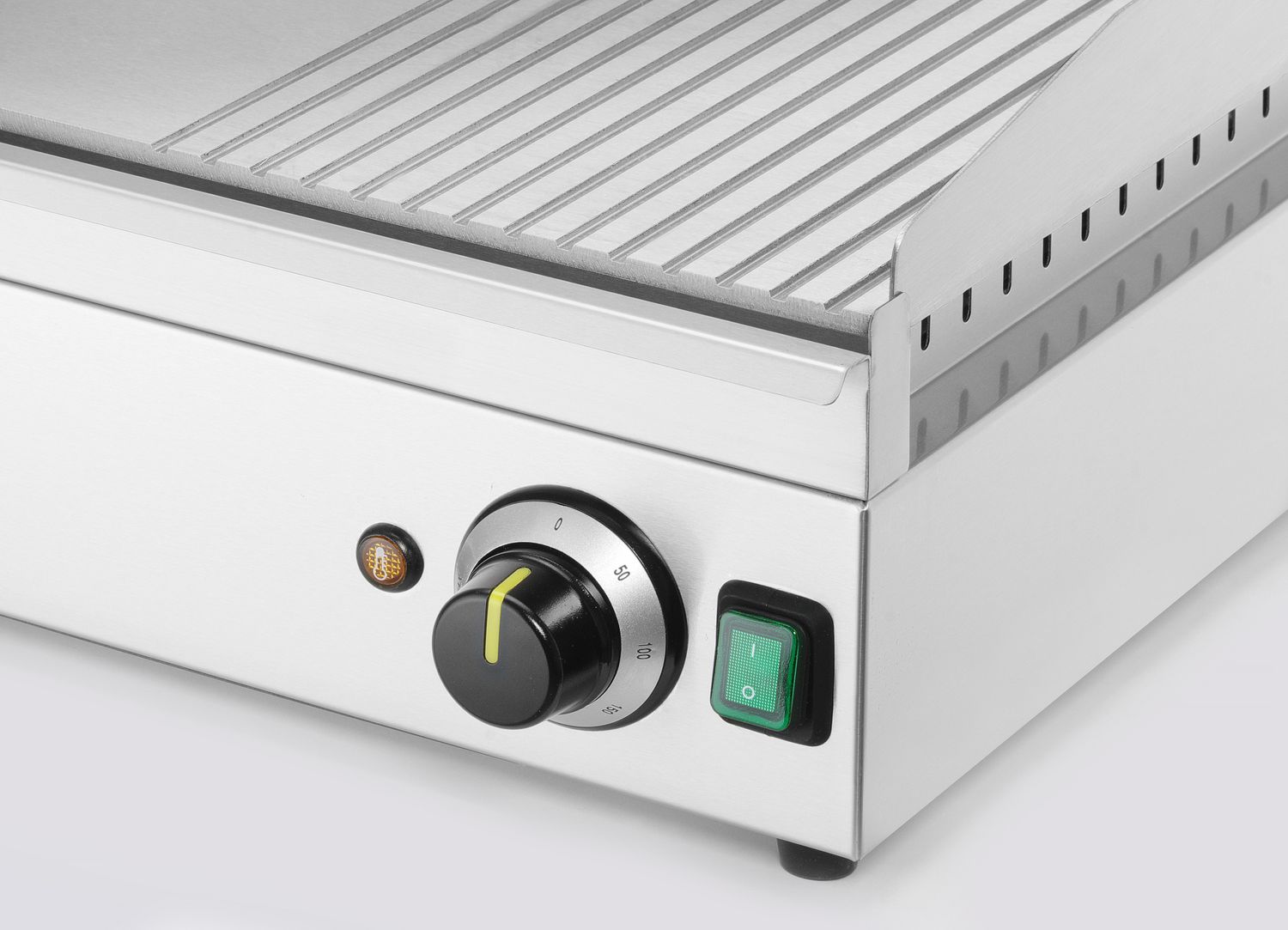Elektrická grilovací plotna 1/3 vroubkovaná, HENDI, Kitchen Line, 220-240V/3500W, 697x474x(H)241mm Kód 154960