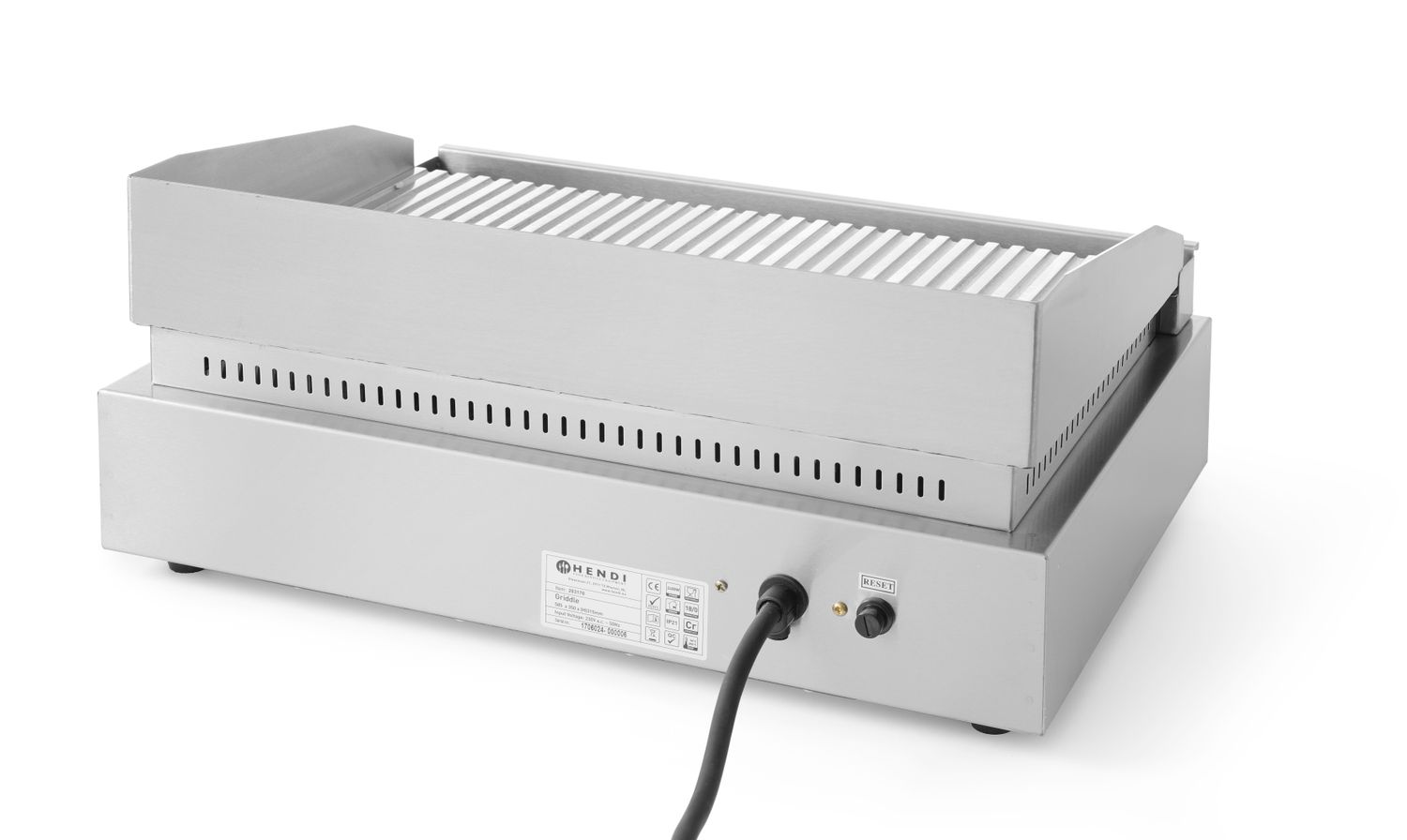 Elektrická grilovací plotna, HENDI, Profi Line, drážkovaná, 230V/2400W, 527x404x(H)233mm