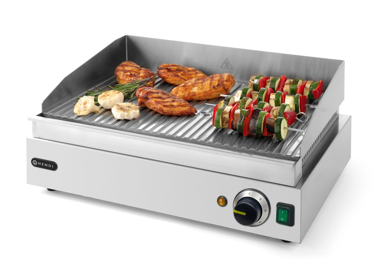 Elektrická grilovací plotna, HENDI, Profi Line, drážkovaná, 230V/2400W, 527x404x(H)233mm