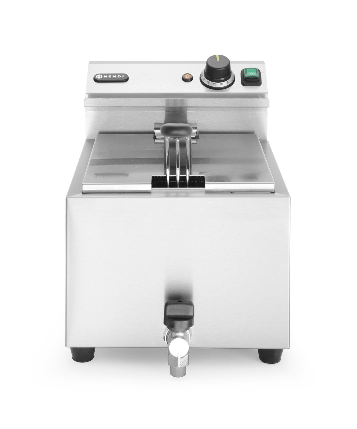 Manuální fritéza Profi Line s vypouštěcím kohoutkem, 8 l, HENDI, Profi Line, 8L, Světle šedá, 230V/3500W, 305x515x(H)354mm Hendi 209202