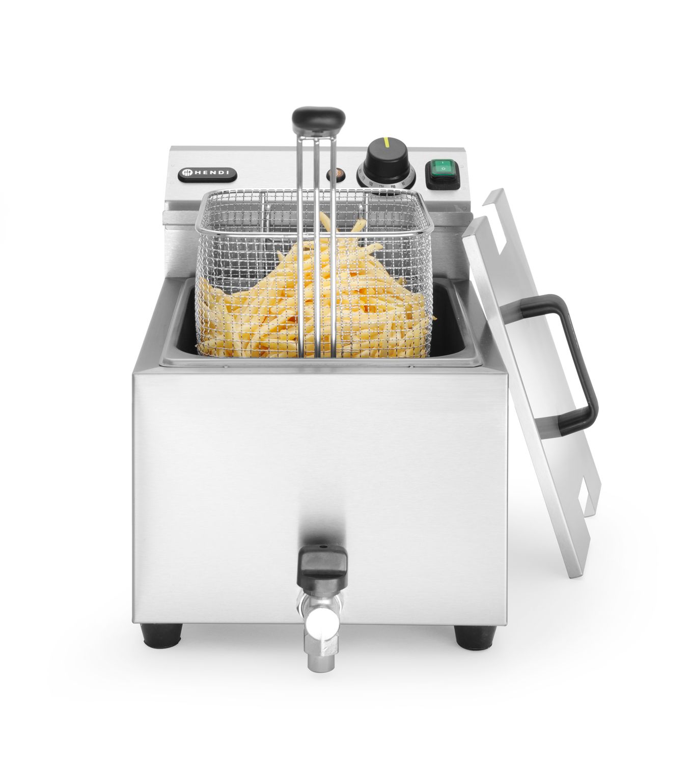 Manuální fritéza Profi Line s vypouštěcím kohoutkem, 8 l, HENDI, Profi Line, 8L, Světle šedá, 230V/3500W, 305x515x(H)354mm Hendi 209202