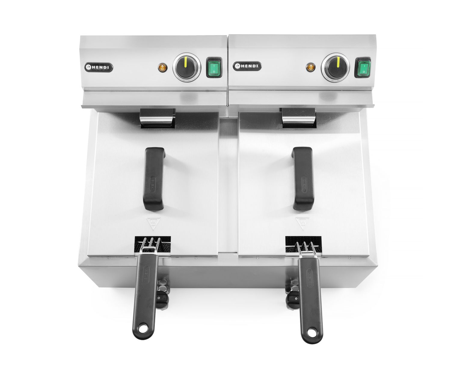 Manuální fritéza Profi Line s vypouštěcím kohoutkem, 2× 8 l, HENDI, Profi Line, 16L, 230V/7000W, 610x515x(H)369mm Hendi 209301