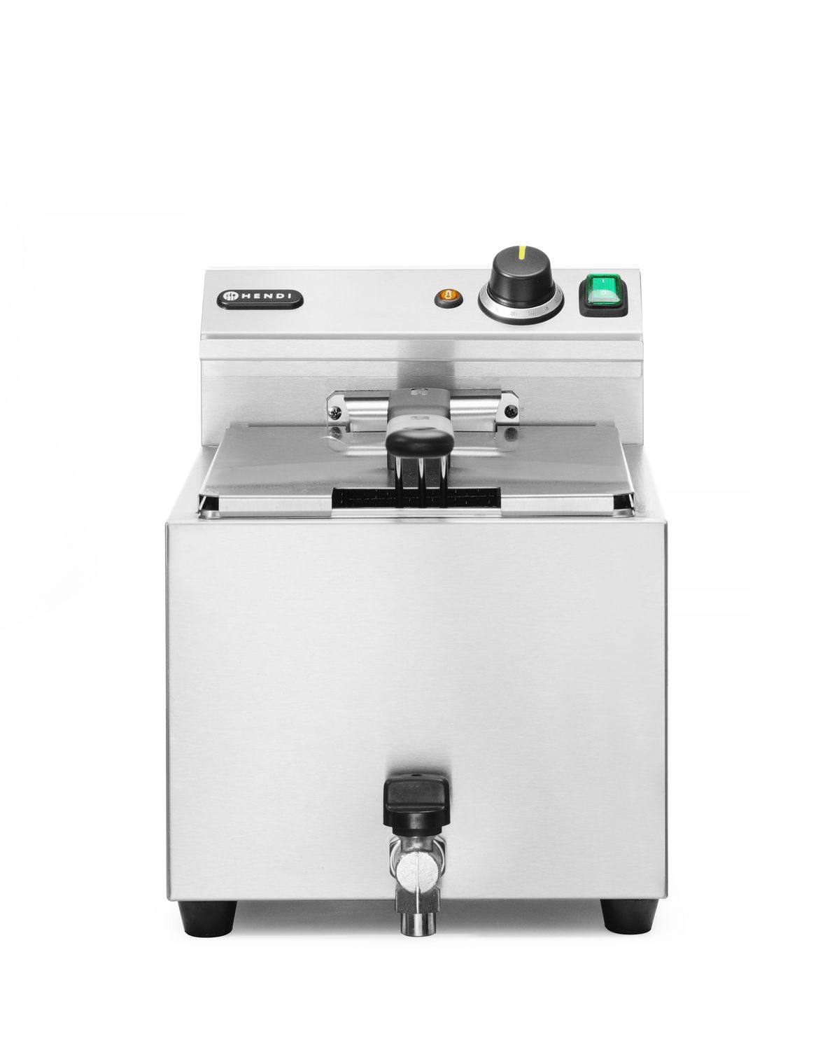 Fritéza XL s vypouštěcím kohoutkem, HENDI, Profi Line, 10L, 400V/6600W, 300x585x(H)377mm Profi Line, Kód 209424