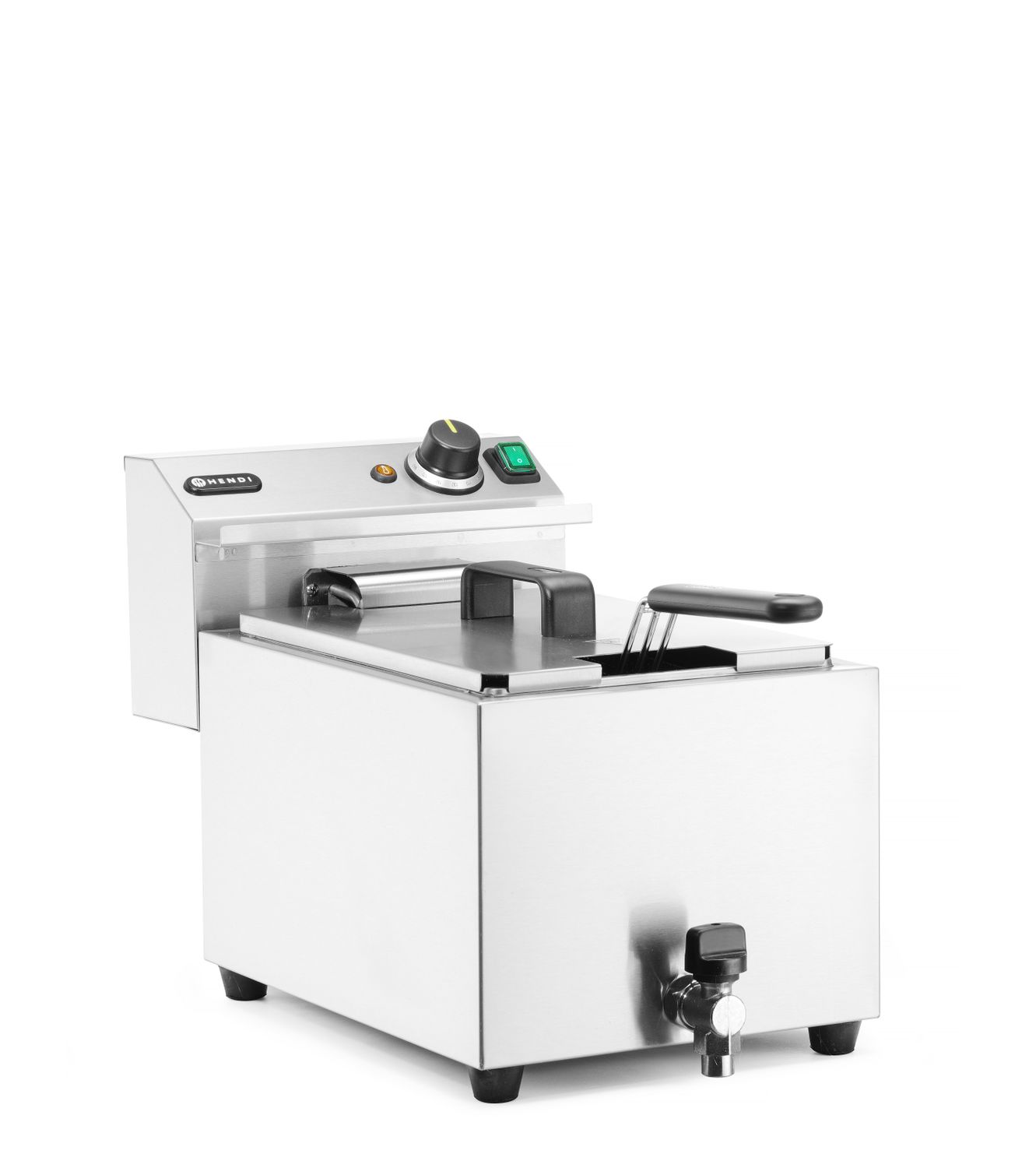 Fritéza XL s vypouštěcím kohoutkem, HENDI, Profi Line, 10L, 400V/6600W, 300x585x(H)377mm Profi Line, Kód 209424