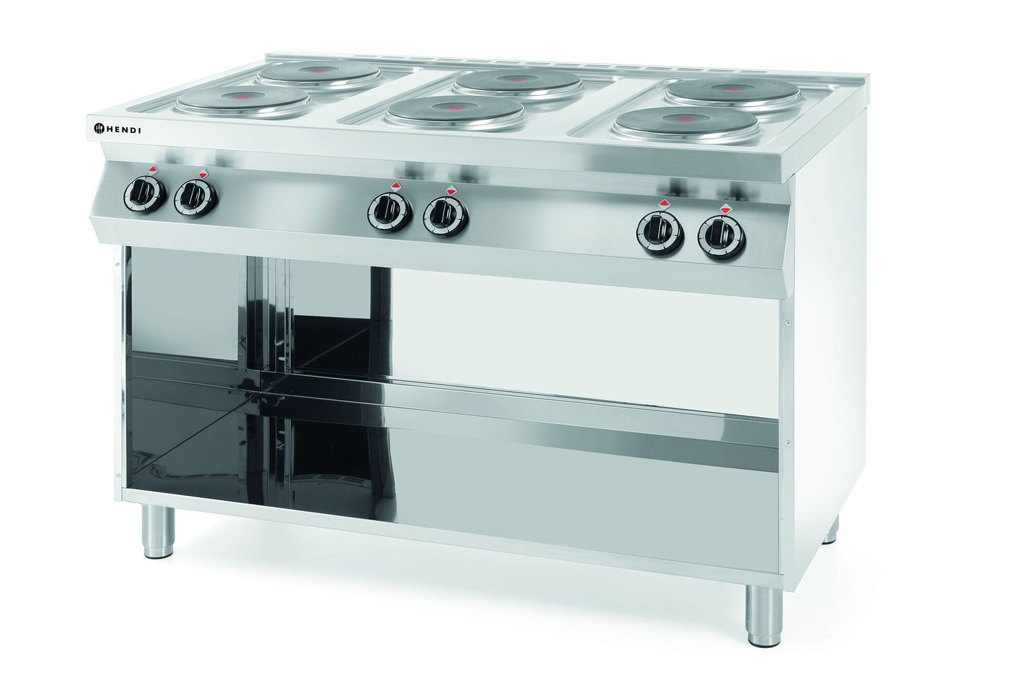 6-plotýnkový elektrický sporák Kitchen Line na otevřeném podstavci, HENDI, Kitchen Line, 400V/15600W, 1200x700x(H)900mm 226230