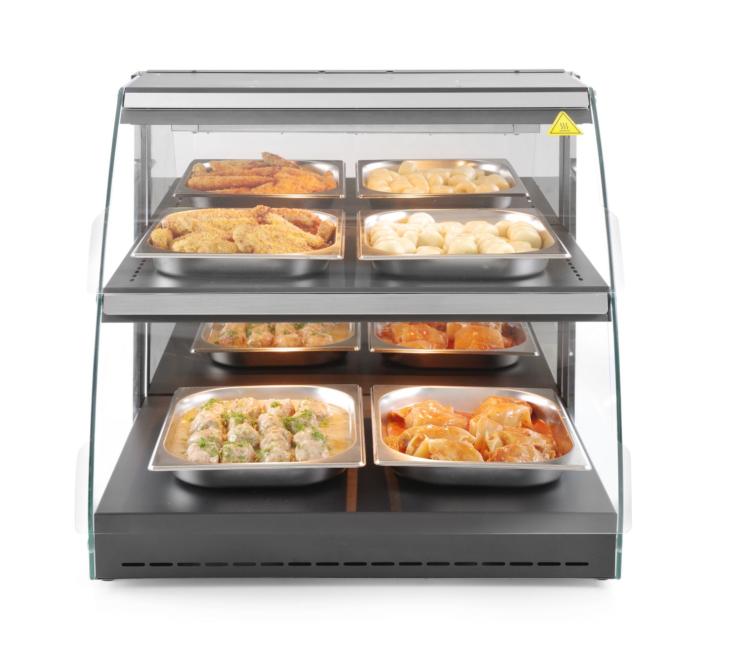 Nastavitelná křemenná ohřívací vitrína, HENDI, dvoupatrová, 230V/560W, 650x485x(H)630mm 233962