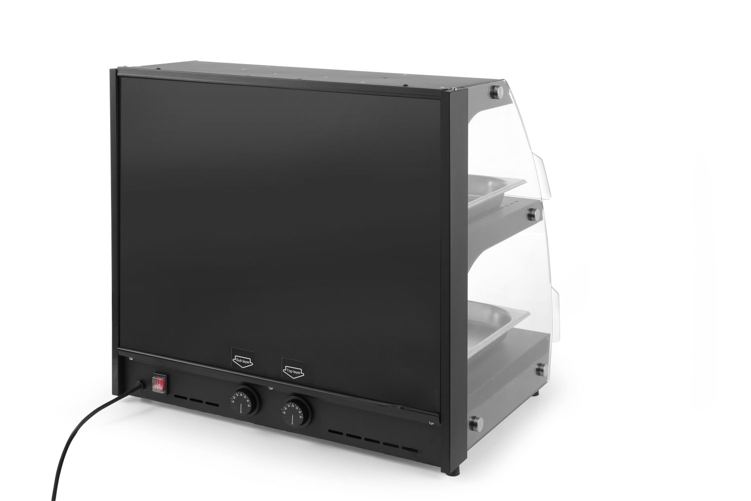Nastavitelná křemenná ohřívací vitrína, HENDI, dvoupatrová, 230V/560W, 650x485x(H)630mm 233962