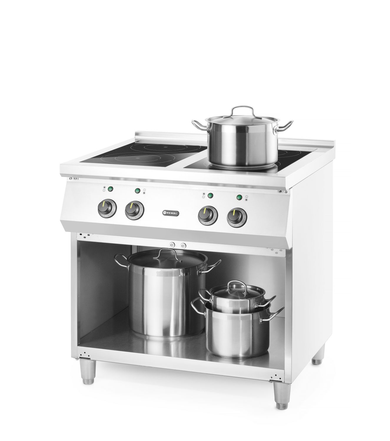 Indukční vařič - sporák se 4 varnými zónami, HENDI, 400V/17000W, 800x720x(H)854mm Kód: 237687