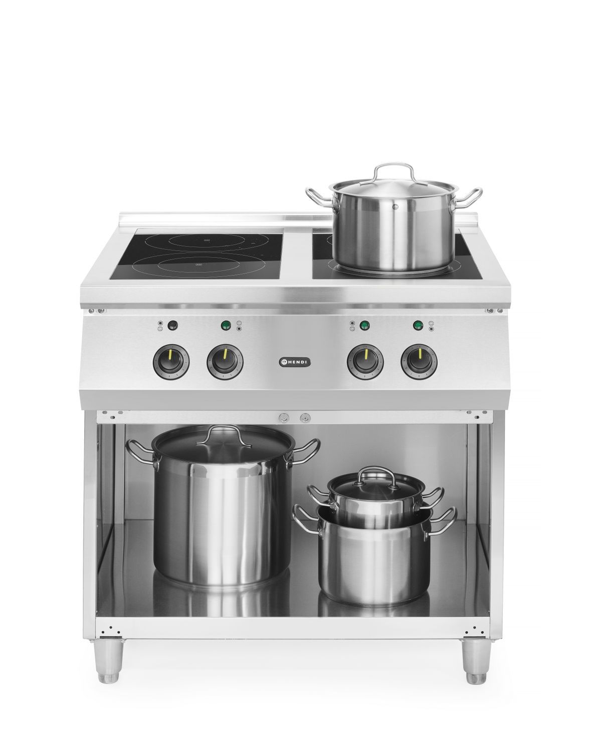 Indukční vařič - sporák se 4 varnými zónami, HENDI, 400V/17000W, 800x720x(H)854mm Kód: 237687