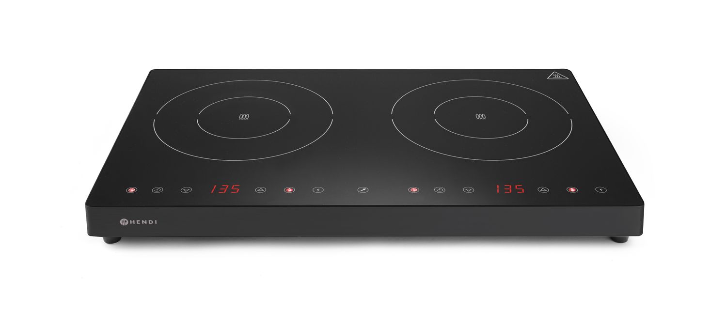 Indukční vařič dvojitý, HENDI, Kitchen Line, 230V/3500W, 608x405x(H)54mm 239414