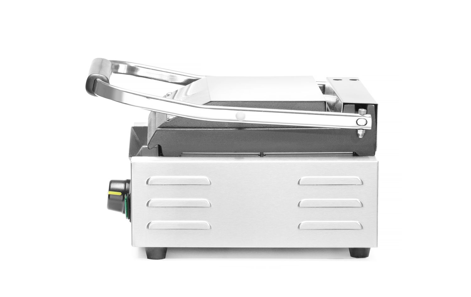 Jednoduchý kontaktní gril, HENDI, drážkovaný vrch a hladké dno, 230V/1800W, 310x375x(H)216mm H 263600
