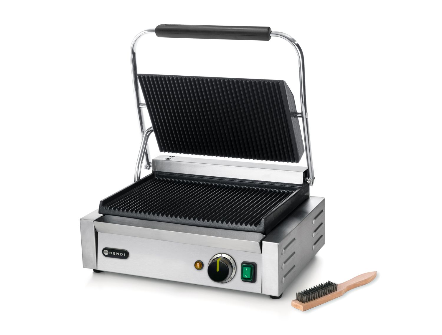 Kontaktní gril Panini, HENDI, rýhovaný vrch a spodek, 230V/2200W, 430x375x(H)216mm PANINI 263655