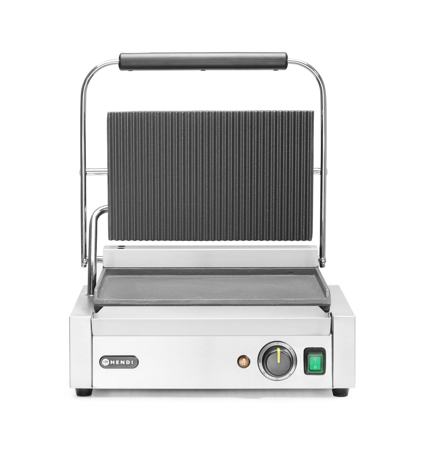Kontaktní gril Panini, HENDI, drážkovaný vrch a hladké dno, 230V/2200W, 430x375x(H)216mm PANINI 263662