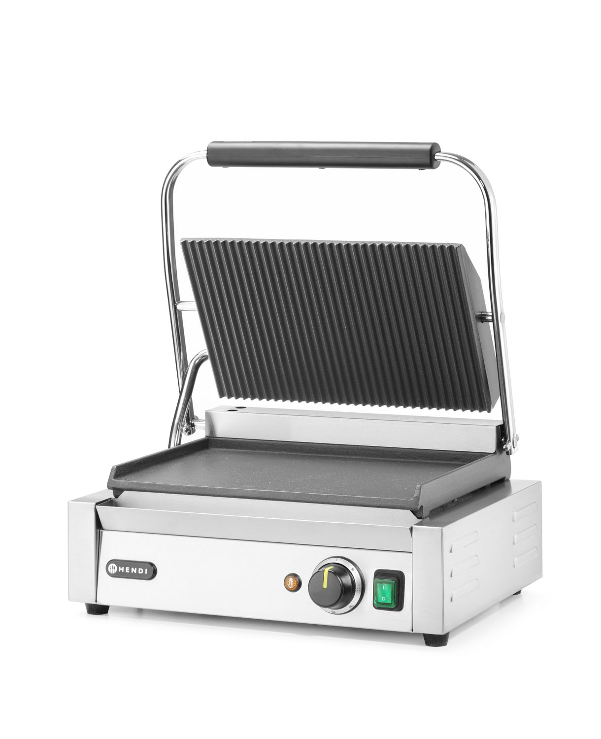 Kontaktní gril Panini, HENDI, drážkovaný vrch a hladké dno, 230V/2200W, 430x375x(H)216mm PANINI 263662