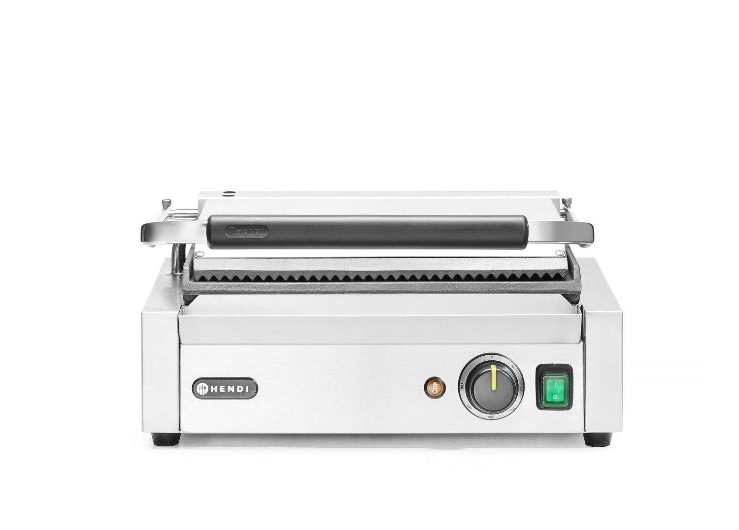 Kontaktní gril Panini, HENDI, drážkovaný vrch a hladké dno, 230V/2200W, 430x375x(H)216mm PANINI 263662
