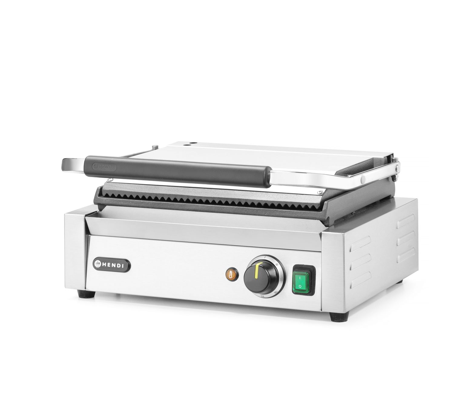 Kontaktní gril Panini, HENDI, drážkovaný vrch a hladké dno, 230V/2200W, 430x375x(H)216mm PANINI 263662
