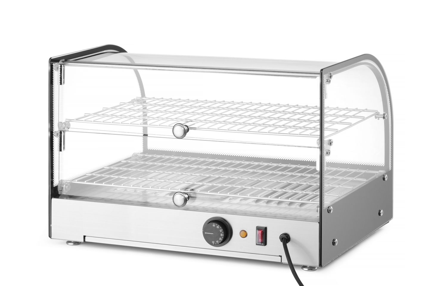 Nastavitelná ohřívací vitrína, HENDI, dvouúrovňová, Černá, 220-240V/800W, 554x376x(H)376mm 273999