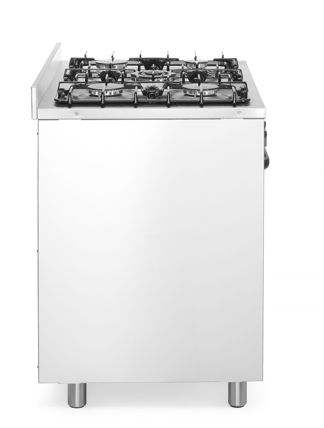 Plynový sporák – 5 hořáků s elektrickou troubou, HENDI, Kitchen Line, Stříbrná, 230V/2900W, 14,3kW, 900x653x(H)900mm 225707