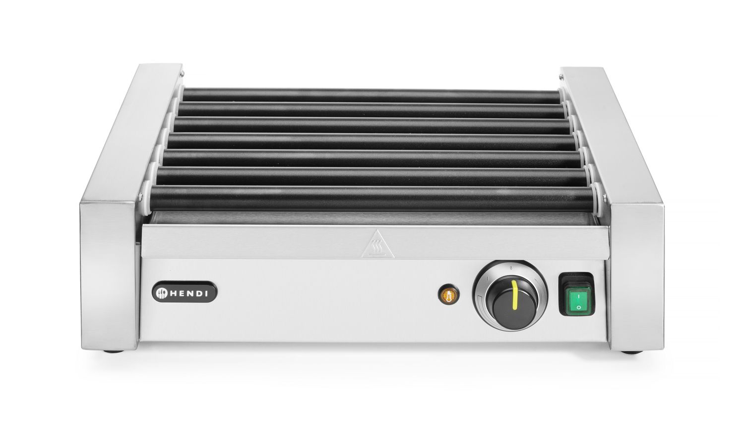 Válečkový ohřívač párků jednozónový, HENDI, 7 válečků, 230V/740W, 525x365x(H)176mm 268506