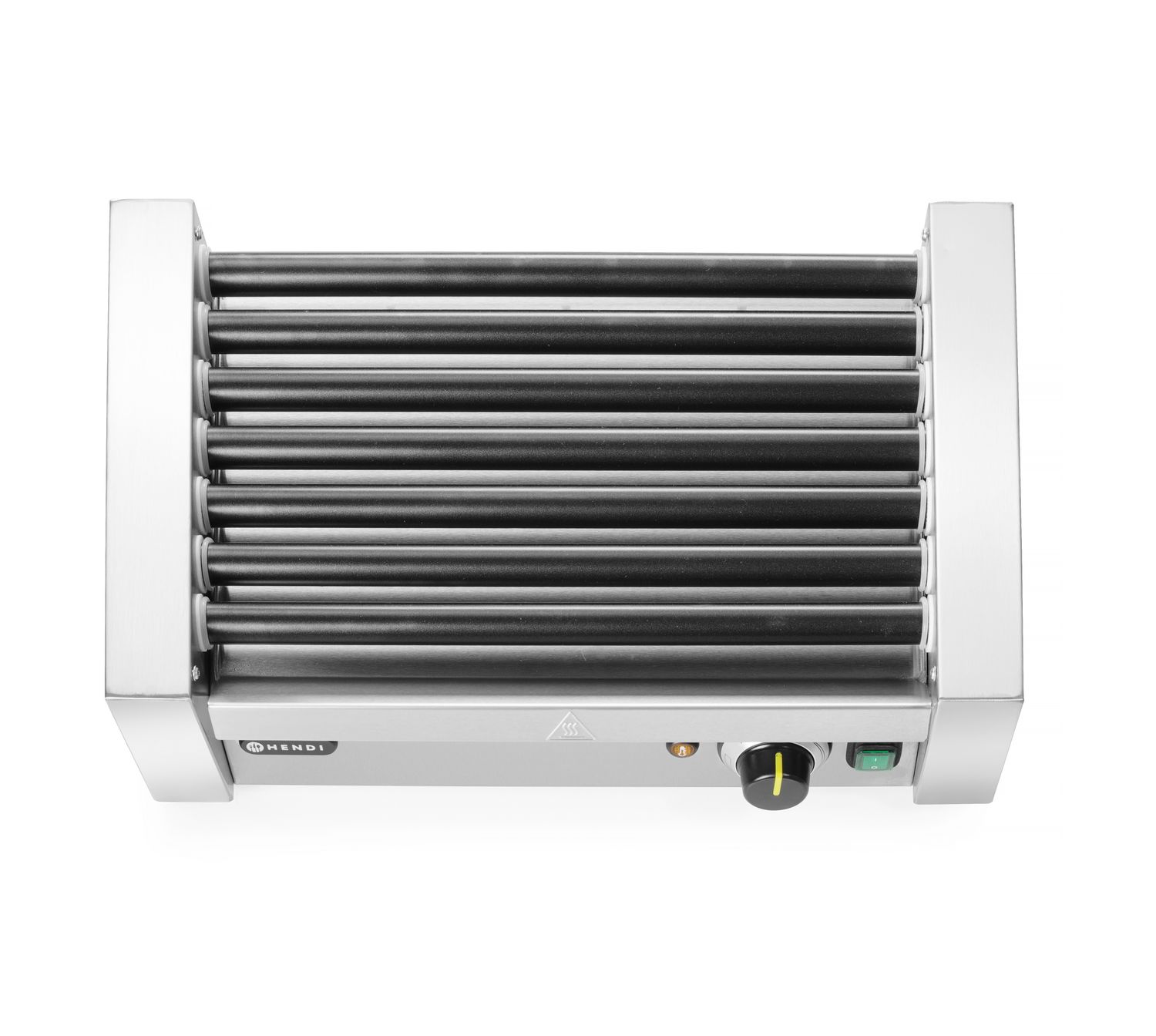 Válečkový ohřívač párků jednozónový, HENDI, 7 válečků, 230V/740W, 525x365x(H)176mm 268506