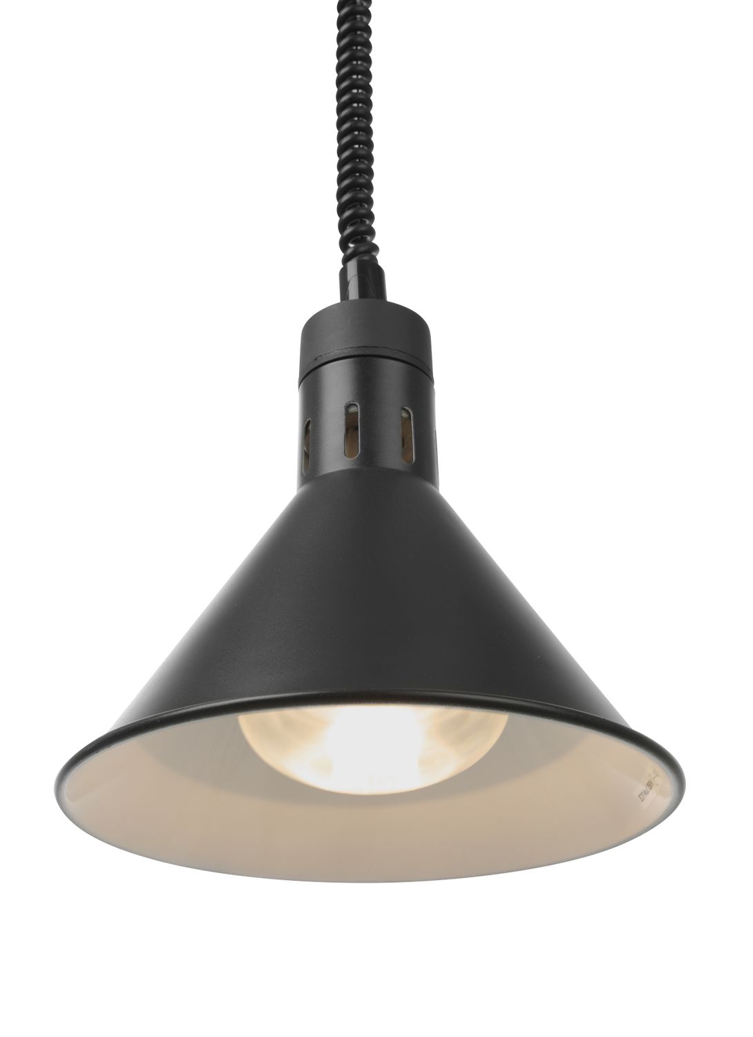 Teplovzdušná lampa s nastavitelnou výškou, kuželová, HENDI, Černá, 230V/250W, ⌀275x(H)250mm
