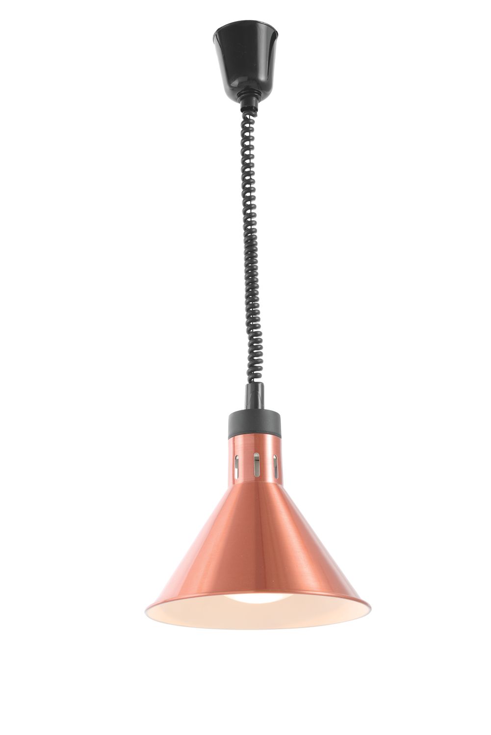 Teplovzdušná lampa s nastavitelnou výškou, kuželová, HENDI, Měděná, 230V/250W, ⌀275x(H)250mm 273876