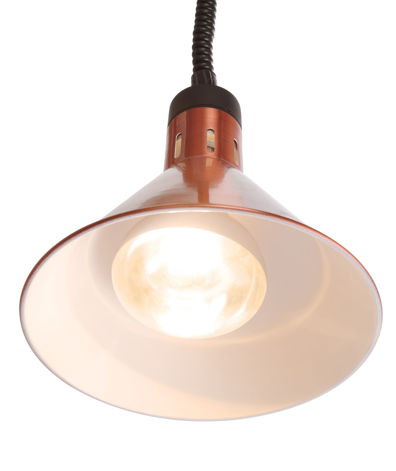 Teplovzdušná lampa s nastavitelnou výškou, kuželová, HENDI, Měděná, 230V/250W, ⌀275x(H)250mm 273876