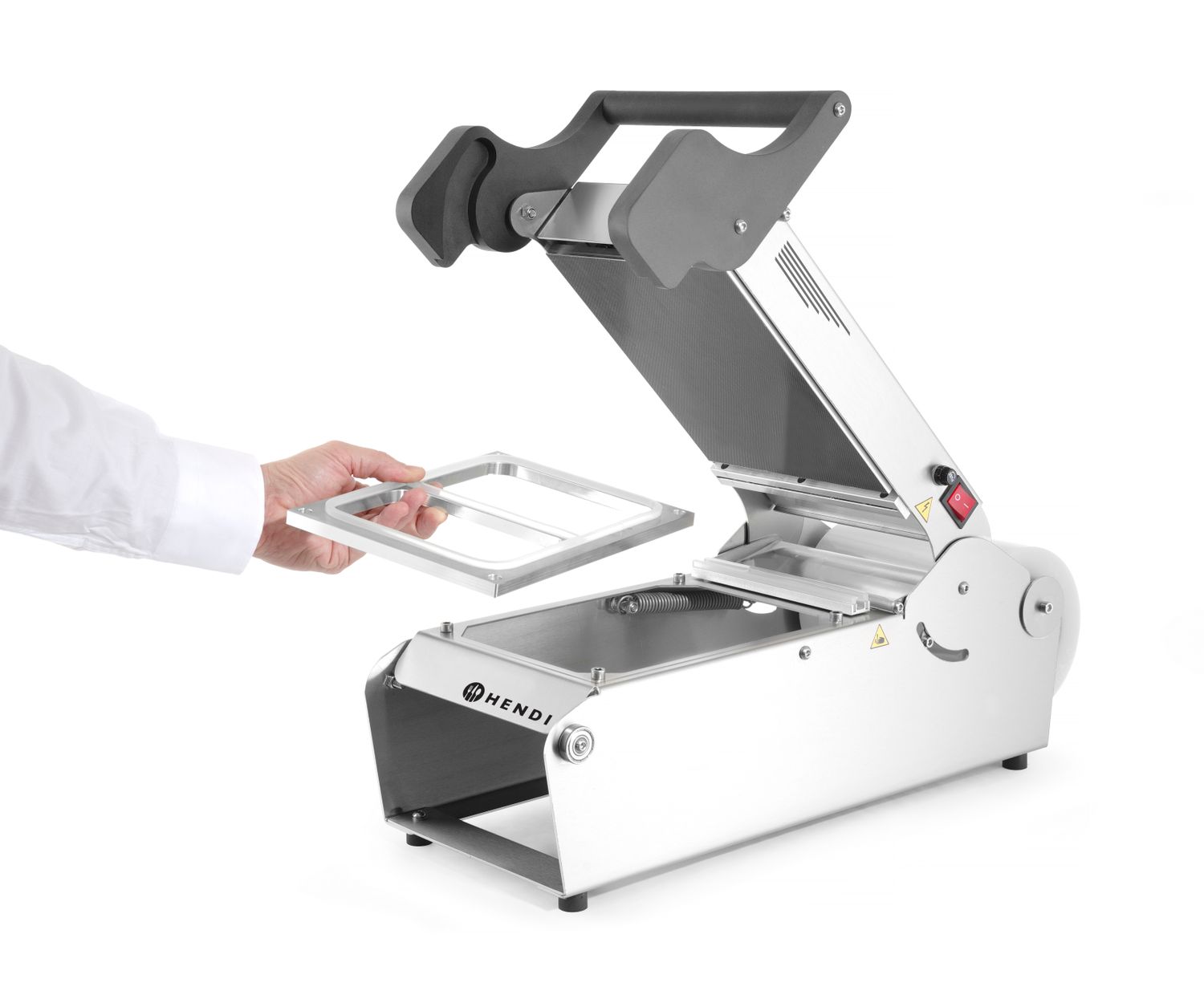 Stroj na uzavírání táců Supreme, HENDI, 230V/700W, 247x637x(H)258mm HENDI 976722