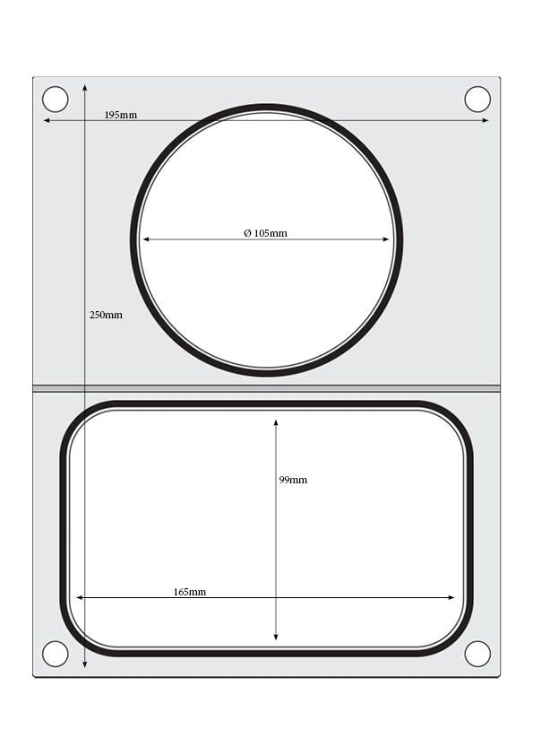 Matrice pro svařovačku, HENDI, 2 nádoby: 1x 178x113 mm, 1x ø115 mm 805657